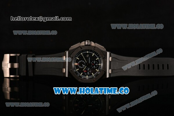 Audemars Piguet Royal Oak Offshore Chronograph Swiss Valjoux 7750 Automatic Ceramic Case with Black Dial and White Stick Markers - 1:1 Original (NOOB) - Click Image to Close